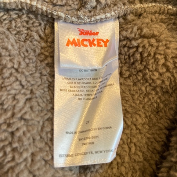 Disney Gray Mickey Mouse Sherpa-Lined Kids Hoodie - Picture 3 of 3